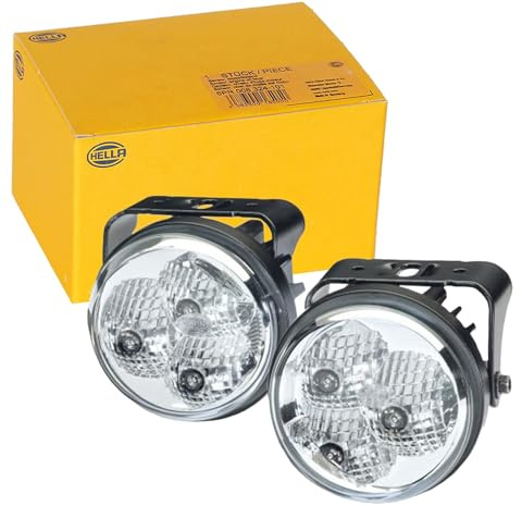 HELLA 2PT 009 599-811 LED-Tagfahrleuchtensatz - 90mm - 24/12V - rund | 2PT 009 599-811, Tagfahrleuchtensatz