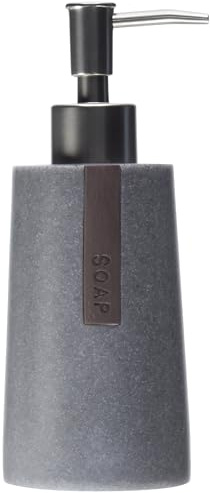 Sealskin Pierra Soap Dispenser, Polyresin, Grey, 7.4 x 18.5 x 7.3 cm