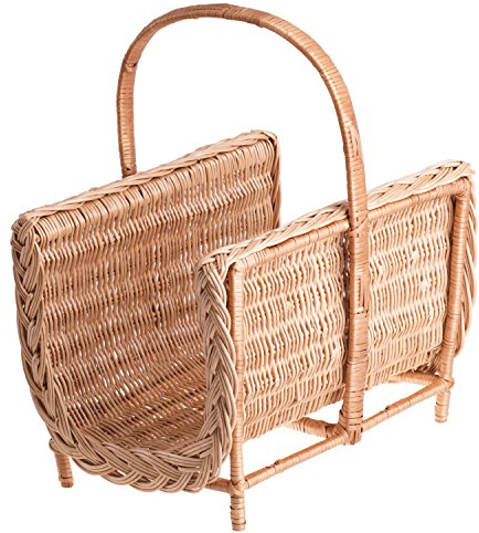 e-wicker24 Alles aus Weide Paniers et porte-bûches pour cheminées en osier, Panier en osier pour bois de cheminée, (Naturel)