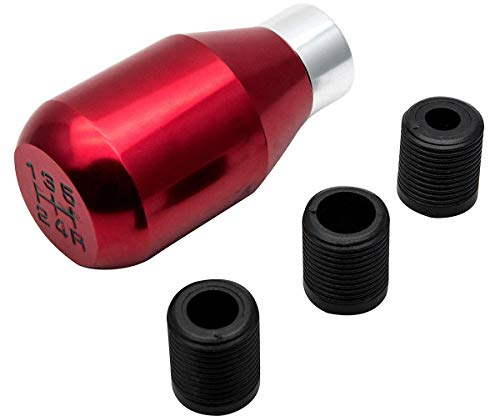 SAILINE, Adattatore Universale per Leva del Cambio, 5 velocità, Manuale, in Metallo Cromato, Leva del Cambio, Maniglia a Penna, Accessorio per Auto Stile da Corsa … (Red)