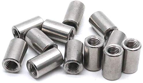 Yohii M5 Round Connector Nuts Stainless Steel Coupling Nut 15mm/0.59 Length - Pack of 12- (G7.23)