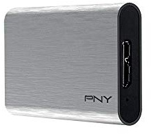 PNY Portable SSD Elite Silver USB 3.1 (960GB) PSD1CS1050S-960-RB, Brush Grey