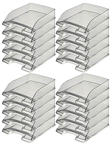 Leitz 5226 Plus Briefkorb, 7 cm Höhe, stapelbar, transparent (Grau, 20)