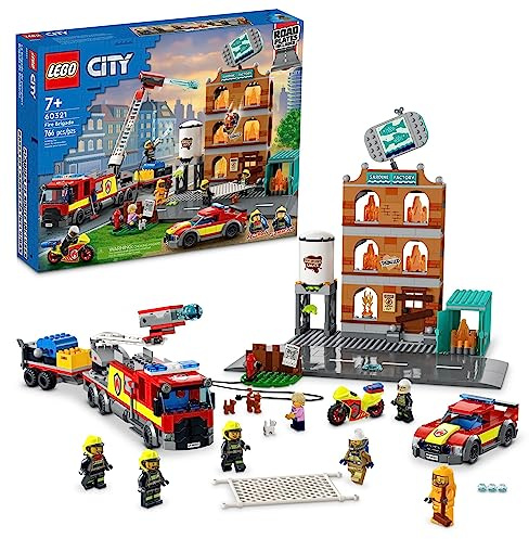 LEGO City Fire Brigade 60321 Building Kit; Multi-Model Playset with 2 City TV Characters, for Ages 7+ (766 Pieces)