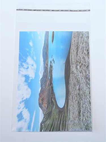 50 St. Schutzhüllen Prospekthüllen Klarsichthüllen in Fotoformat 10 x 15 cm, glasklar, verschließbar mit 30 mm Klappe und Adhäsionsverschluss 105 x 152 mm