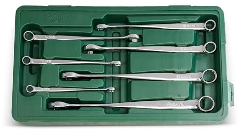 SATA ST08017 XL X-Beam Ringmaulschlüssel, Gabelringschlüssel, Gabelschlüssel, Schraubenschlüssel Set metrisch 8-19 mm 7 Tlg.