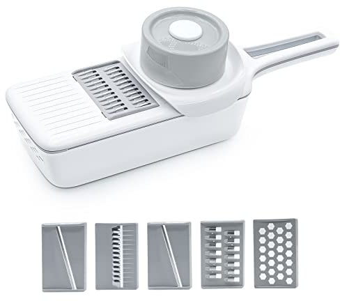 Multifunctional Vegetable Slicer Cutter 6 in 1 Vegetable Cheese Grater Kitchen Food Chopper Accessories Cooking Tools (Gray)