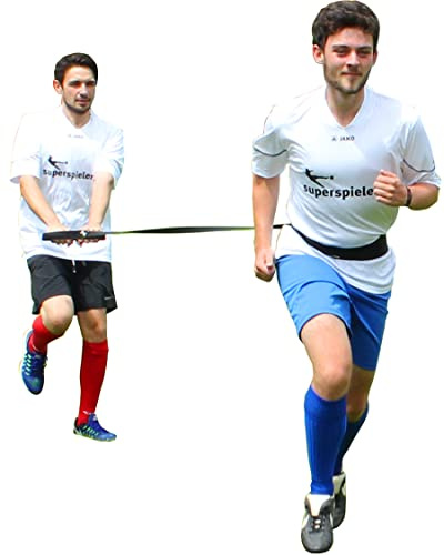 SPORTIKEL24 Sprintgurt mit Bauchgurt – Für Sprint-, Schnellkraft- & Widerstandstraining – 2-Personen-Zugtrainer für Athletik, Fitness & Fußball