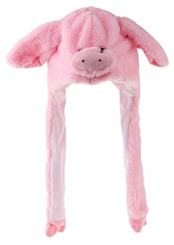 zalati Chapeau en Peluche avec Rabats d'oreille de Style Cochon et écharpe de Patte Longue Pression pour Une décoration Amusante Protection Chaude