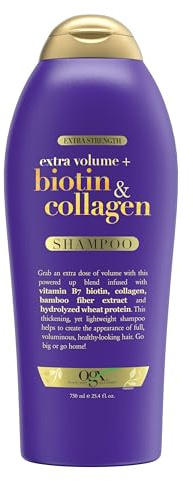 OGX Biotin & Collagen Extra Strength Volumizing Shampoo for Thicker, Fuller Hair, 25.4 fl oz