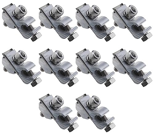 OTOTEC Solarmodul-Erdungsklemme, Solarschienen-Endklemmen-Adapter, Erdungsklemmen, Zubehör für Solar-Montagesystem, Dächer, Böden, Carports, 10 Stück