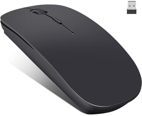 Wireless Mouse, Ultra Slim Mini 2.4 GHz Cordless Mice, gaming mouse, Bluetooth Mouse with USB Receiver, Mice Optical Scroll, Mouse for laptop with Adjustable 1600 DPI 3 for PC, Computer. (Black)