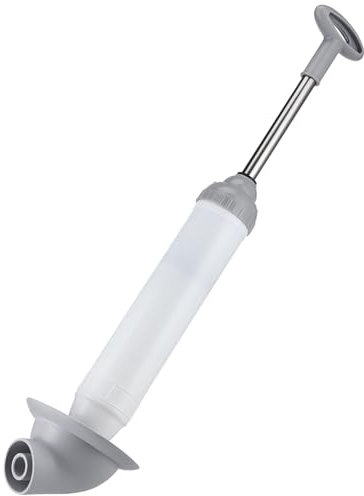 Mikikit Stantuffo Ad Aria Compressa per WC Sturalavandini Curvo per Bagno Stantuffo Ad Alta Pressione per Lavandini e Vasche da Bagno Costruzione Robusta Asta in Acciaio e Ventosa Forte