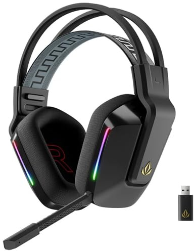 Forgeon Captain RGB Auriculares Gaming Inalámbricos Negros con Micrófono Extraíble, Triple Conectividad 2.4GHz Bluetooth y Jack 3.5 mm, RGB, hasta 70 Horas de Autonomía, PC PS5 PS4 Switch Smartphone