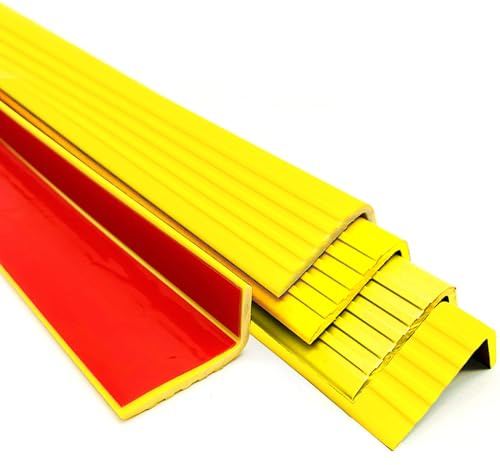 Profilo Angolare Per Gradini In Gomma PVC Profili Per Bordi Per Gradini Profilo Angolare In PVC Autoadesivo 60mm X 30mm Adatto Per Scale Interne Ed Esterne Tipo L ( Color : Yellow , Size : 59in/1.5m )