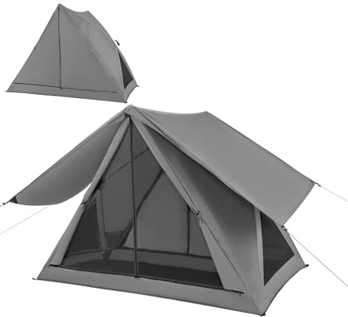 HOMASIS Tenda da campeggio per 2-3 persone, impermeabile pop-up con tettuccio a pioggia, tenda trasparente a 360° con finestra a rete, tenda familiare con borsa per il trasporto per campeggio trekking