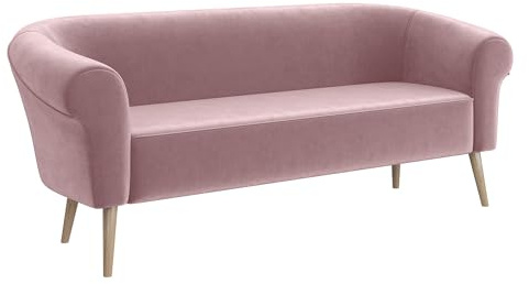 MEBLINI Mini Sofa 3-Sitzer für Wohnzimmer - Mini Lounge für DREI Personen - Küchensofa - Sofa Klein - Emilia - 3 - Rosa Samt