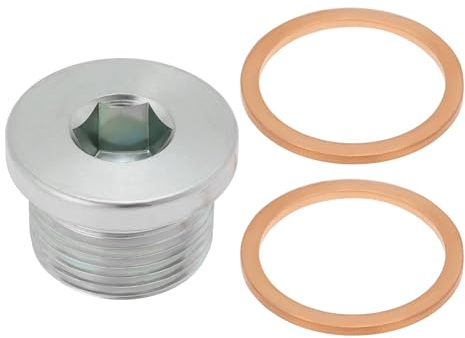 OTOTEC 2 Pezzi Tappo Di Scarico Olio Per Auto M22x1,5 Mm Vite Tappo Di Scarico Coppa Con Anello Di Tenuta Pezzi Di Ricambio Compatibile Con Motori Fiat Ducato (1994-2023) 2.3 2.5 2.8 3.0 220133S