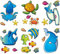 Autocollants Baignoire Antidérapants TAIZER 24pcs Douche Ocean Elements Stickers Dessin Animé Autocollants pour Baignoire et Salle de Bain La Famille des Bébés Enfants ne Plus Glisser