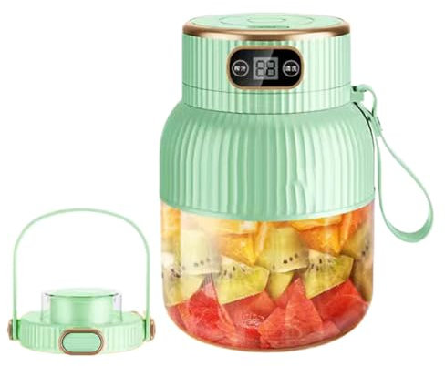 Juicer Blender - Mezclador de zumo recargable | Exprimidor USB con pantalla digital | Batidora de viaje de 600 ml | Batidora de mano pequeña | Batidora de zumo portátil para gimnasio, trabajo o viajes