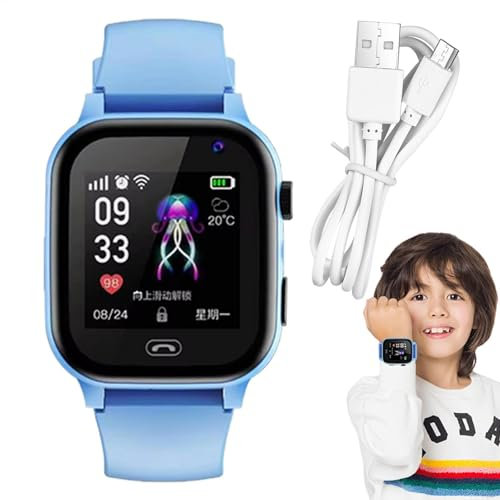 Smart Watch Per Bambini – Orologio Telefonico Con GPS 4G, Fotocamera | Orologio Da Telefono Per Studenti | Batteria Ricaricabile, Torcia Elettrica, Registratore E Funzionalità Avanzate