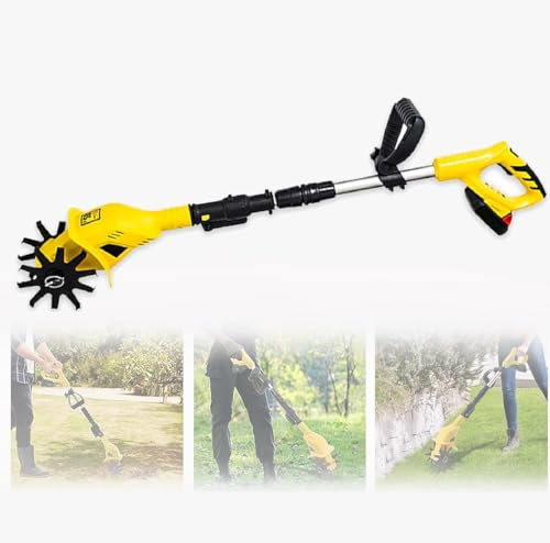 GAYAYAS Motoculteur portatif 20 V, motoculteur électrique sans Fil, motoculteur de Jardin - Batterie Rechargeable, Tige télescopique en Alliage d'aluminium, pour Jardin, pelouse, Jardin
