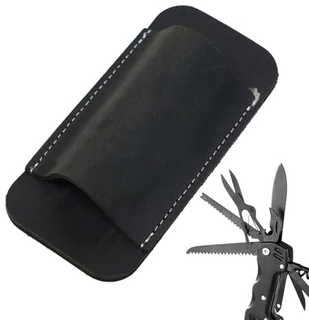 Riaisttd Gürteltrage für Ledermesser, Scheide, horizontale Messerscheide, 11,8 x 5,7 cm, Vintage-Zubehörtasche, Tasche für Männer, Ihn, Vater, Familie, Freunde, Schwarz , Refer to description, Uni