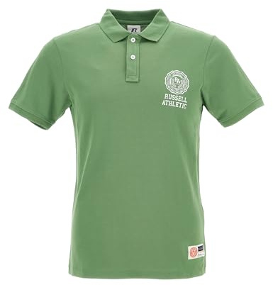 RUSSELL ATHLETIC Avery Classic Pikétröja för män Snygg och bekväm, Engelska murgröna, XL