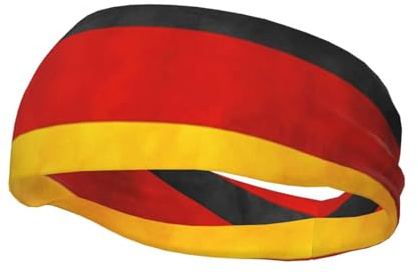 Sport-Schweißband mit Deutschland-Flaggendruck, Unisex, Erwachsene, vielseitiges Sport-Stirnband, feuchtigkeitsableitendes Stirnband