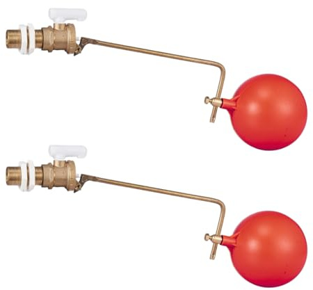 Adjustable 1/2 Part 2 Ball-Cock Float Valve with Ball for Toilet Cisterns & Water Tanks, Premium BS1212 Standard Ball Valve (2 Pack)