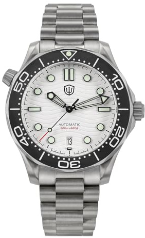 watchdives NH35/NH38 Automatikuhren Für Männer, WD007 39mm Titanium NTTD Taucheruhr 39mm Gewölbtes Saphirglas Armbanduhr 200m wasserdichte Uhr