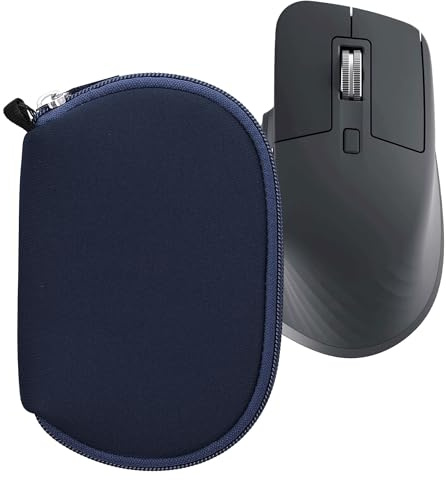 kwmobile Funda Compatible con Logitech MX Master 3 / Master 3S / Master 2S - Estuche de Neopreno con Cremallera para ratón - Carcasa en Azul Oscuro