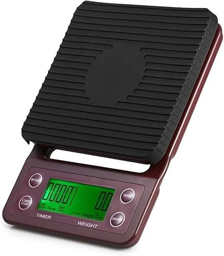 Bilance di precisione per alimenti con funzione di Bilancia for alimenti da cucina 3Kg / 0.1G Bilancia elettronica a LED digitale che misura il peso con funzione timer e tara for cucina (colore: rosso