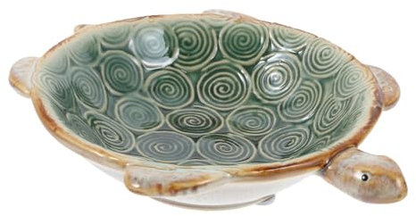 FRCOLOR Vassoio Portagioie in Ceramica Tartaruga Decorativa, Vassoio Porta Anelli Piccolo Per Gioielli, Contenitore Organizer Per Cosmetici e Oggetti Da Scrivania