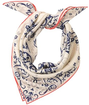 Prettystern Pañuelo unisex de seda y algodón, 65/65 cm, pañuelo enrollado a mano, bandana, pañuelo de seda para hombre y mujer, 65 cm X 65 cm