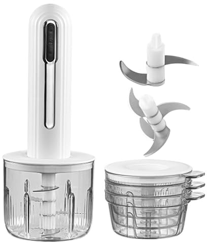 Hachoir à Ail Électrique | Robot Culinaire USB Rechargeable - Hachoir à Ail Portable Multifonction sans Fil pour Hacher, Émincer les Oignons, Traiter les Fruits, Broyer la Viande et Préparer
