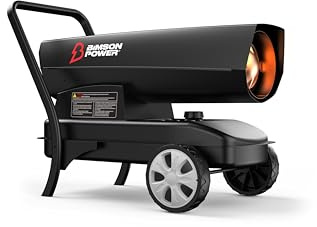 Bimson Power 37kW Diesel/Kerosene Space Heater, 125,000 BTU Industrial Portable Heater for Workshop, Garage, Shed, Greenhouse & Outdoor Heating, Large Fuel Tank, Adjustable Thermostat, 3 Year Warranty
