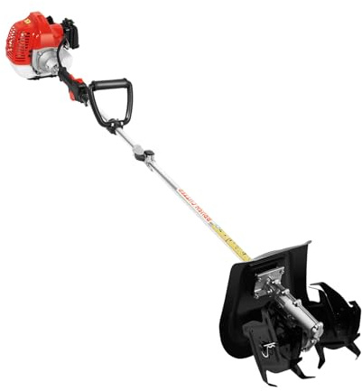 Motorhacke Benzin Bodenhacke Gartenfräse 2-Takt 1450W 6500 U/min Bearbeitungsbreite: 25 cm Tiefe: 9 cm Mini Motorhacke für Garten, Hof, Feld