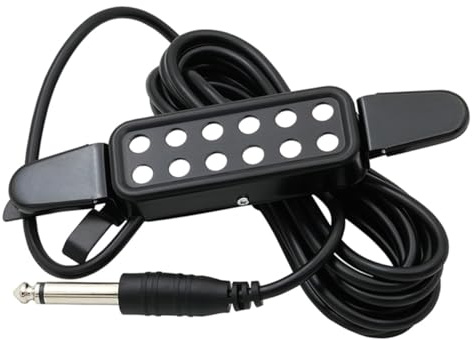 PRETYZOOM Tonabnehmer und Praktisch mit 3 Meter Kabel ohne Bohren Abs und Metall Einfach zu Bedienen für Akustikgitarre und Ukulele für Gitarrenzubehör