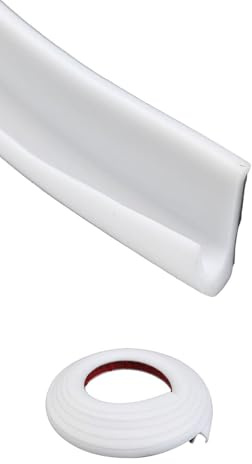 PVC Rubber Seal Gutter 2m White Flexible Drip Track Moulding with Adhesive Tape for Cars for Vans RVs Boats to Control Water Flow and Protect Windows from Rain