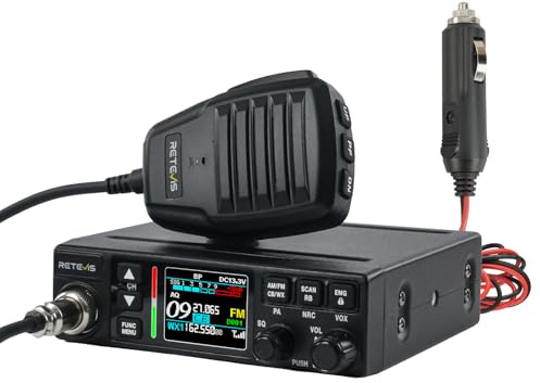 Retevis MB63B Emisora CB con Reducción de Ruido NRC, TFT Pantalla Color Radio CB, Am/FM, Emisora Camion 12V/24V, Ganancia RF/Mic, EMG CH9/19, Emisora Radioaficionado para Viajes de Larga Distancia