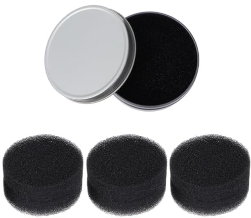 Uonlytech Limpiador de Brochas de Maquillaje Esponja 6 Piezas, Herramienta de Limpieza para Pinceles, Esponja Negra Reutilizable 1 Base y 5 Recambios, Adecuado para Maquillaje Profesional