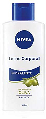 NIVEA Leche Corporal Aceite de Oliva (1 x 400 ml), leche hidratante corporal con ingredientes naturales, crema para el cuidado de la piel seca
