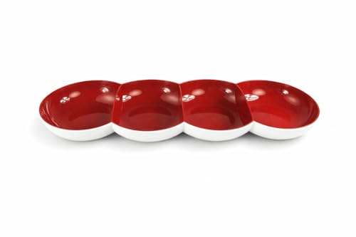 Tupperware Allegra Perle rot weiß Servierschale Servierschalenquartett