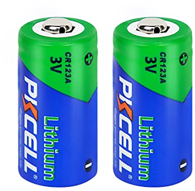 Pilas de Litio CR123A 3,0 V 1500mAh No Recargable para cámaras,Detector de Alarma,Paquete de 2,PKCELL