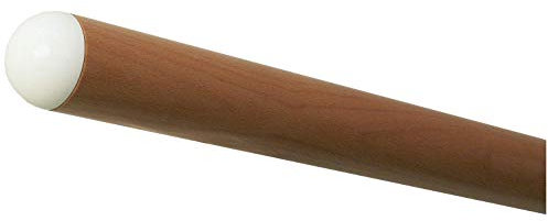 TIBU Buche Holz Handlauf Geländer 30-500 cm weiße Edelstahl Enden Wandhandlauf Wand Treppe, Länge 2400 mm / 240 cm / 2,4 m und Endstück halbrunde weiße Endkappe