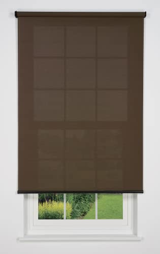 Linen Avenue Cordless 5% Solar Screen Standard Roller Shade, Coffee 41 W x 66 H (Arrives 1/4 Narrower)