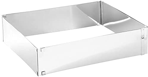 Rosenstein & Söhne Backrahmen eckig: Edelstahl-Backrahmen, rechteckig, verstellbar auf maximal 47 x 38 cm (eckig verstellbar, Tortenring, Rechteckiger)
