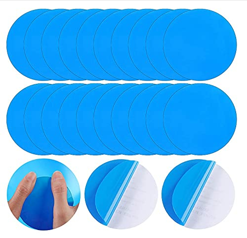 Jorisa 20 Stück Runden Selbstklebend PVC Reparatur Patch,Pool Reparaturflicken Vinyl Flicken Wasserdicht Patch für Aufblasbar Schwimmbad Boot Floß Kajak Kanu Schwimmring(Blau,7.5 cm)