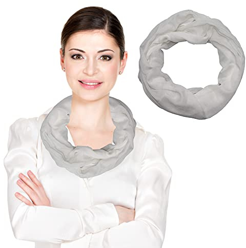 beybey® Modischer Schlauchschal Damen - Praktischer Loop Schal für vielseitige Styles - Loop Schal Damen (grau)